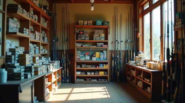 Matériel de pêche varié disponible dans chaque magasin de pêche