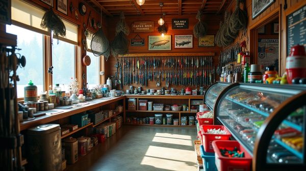 Matériel de pêche varié disponible dans chaque magasin de pêche